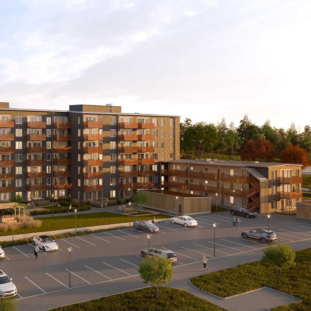 Naturstigen, nybyggda lägenheter i Alingsås